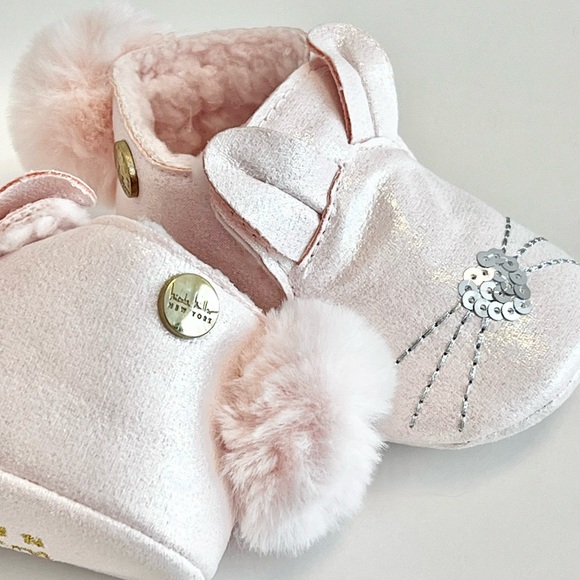 NWT ADORABLE Nicole Miller NY Stepping Stones Pink Bunny Baby Shoes, 6-12 Months - Picture 11 of 12